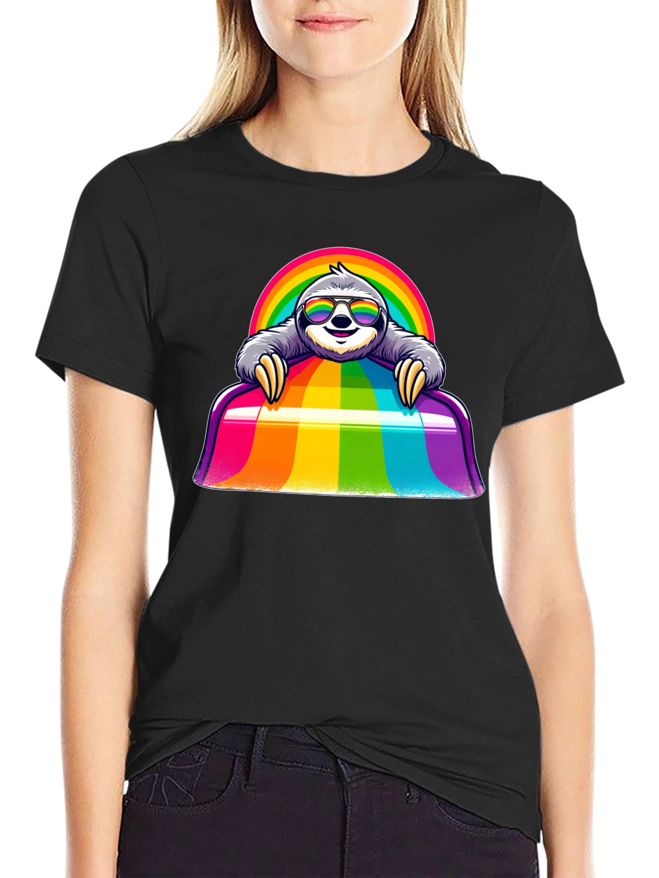 Rainbow Sloth T-Shirt - Prideful & Cute!