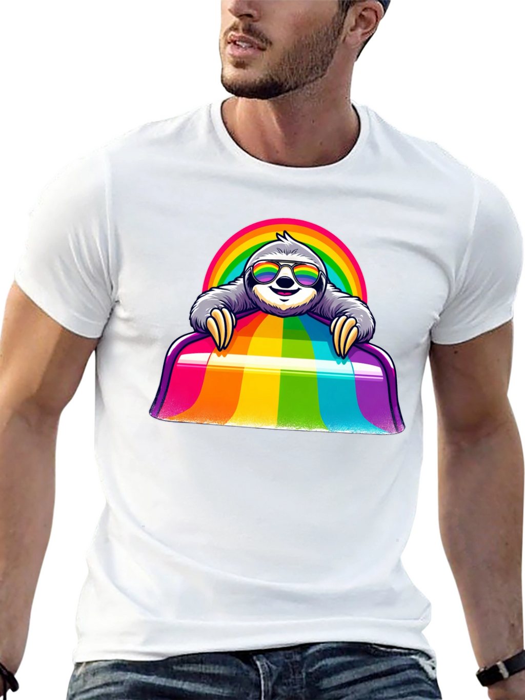 Rainbow Sloth T-Shirt - Prideful & Cute!