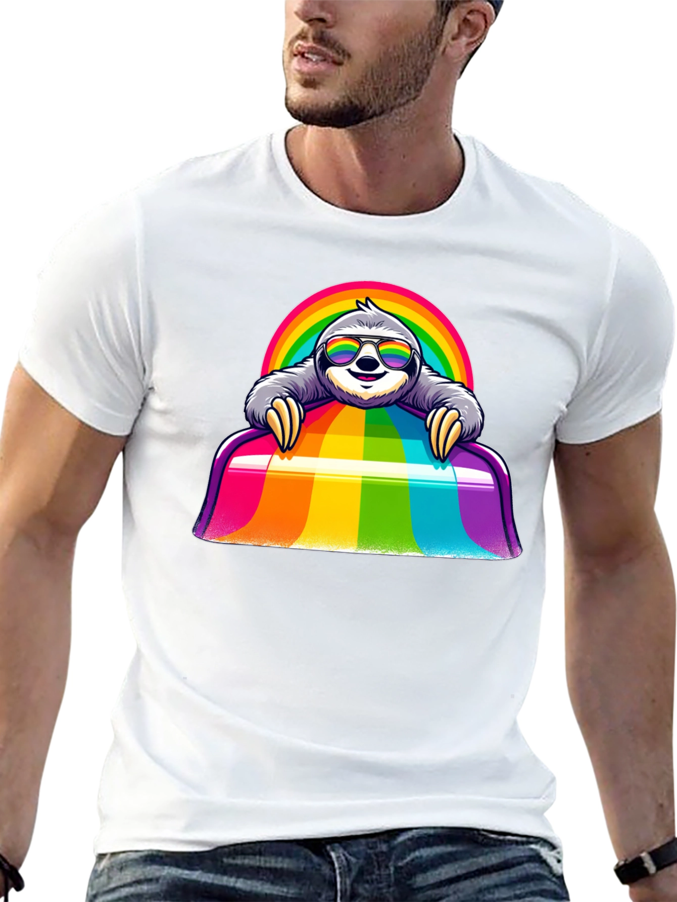 Rainbow Sloth T-Shirt - Prideful & Cute!