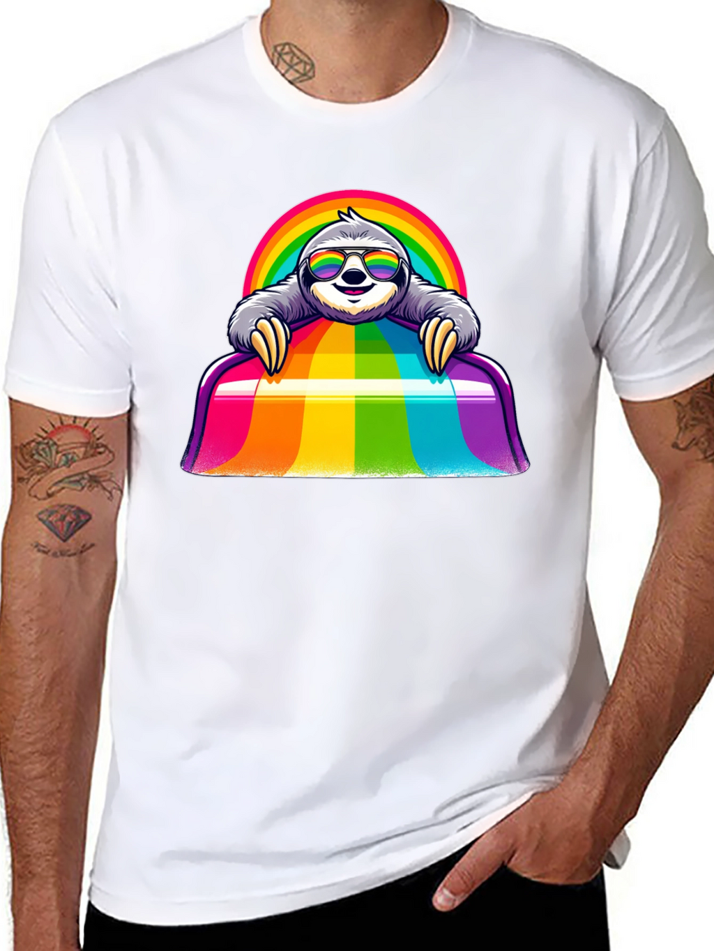 Rainbow Sloth T-Shirt - Prideful & Cute!