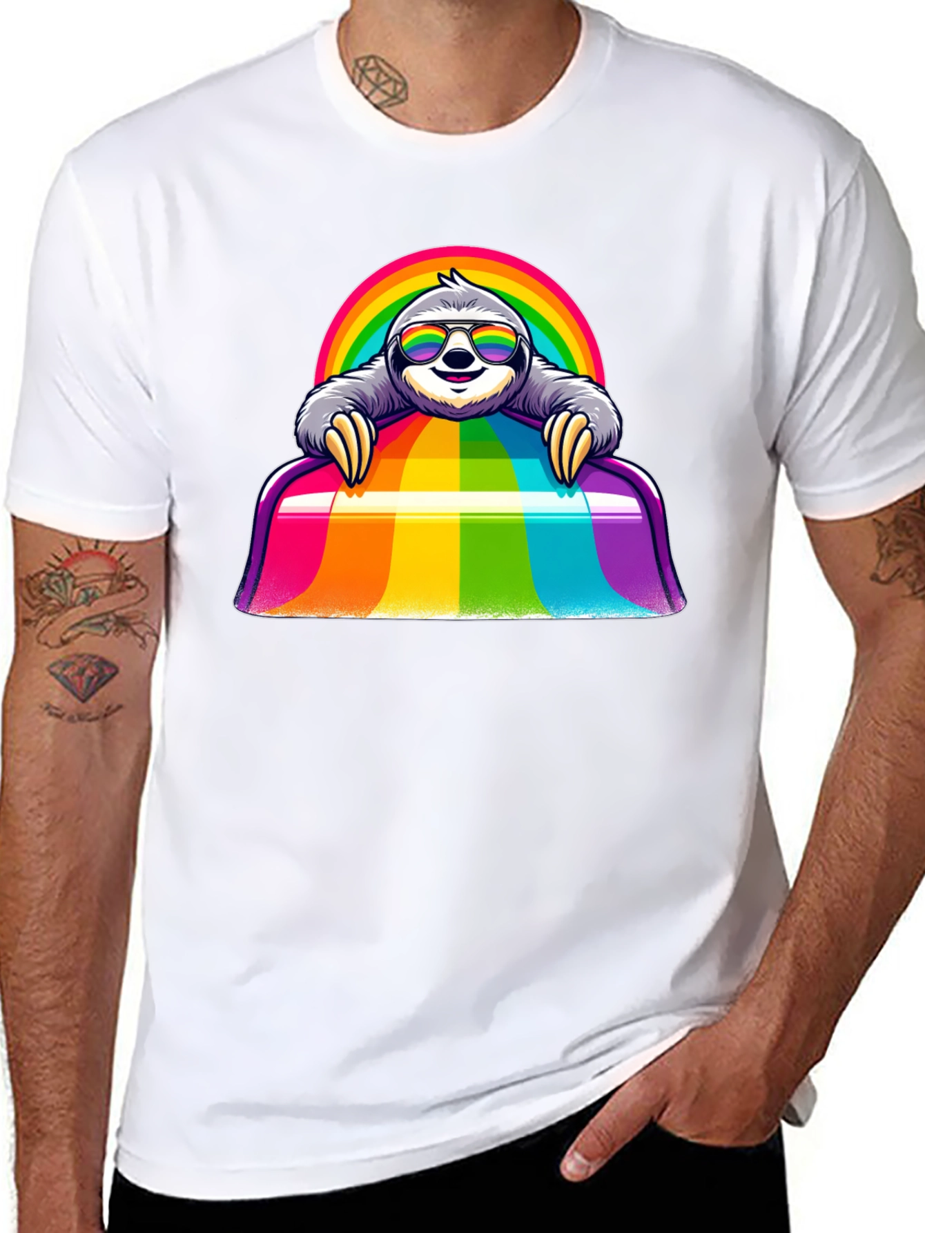 Rainbow Sloth T-Shirt - Prideful & Cute!