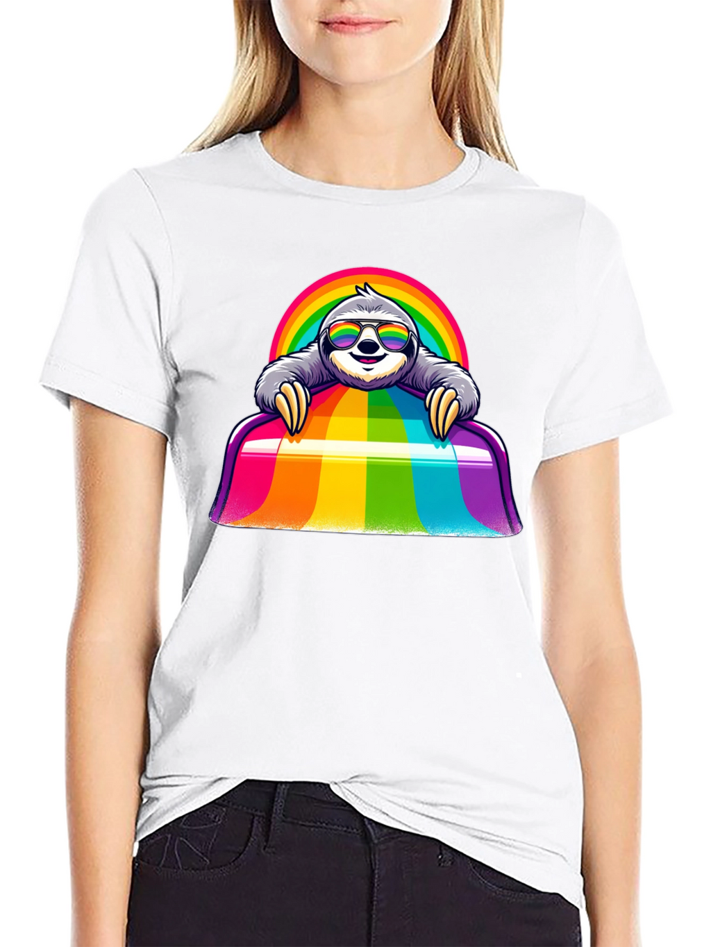 Rainbow Sloth T-Shirt - Prideful & Cute!