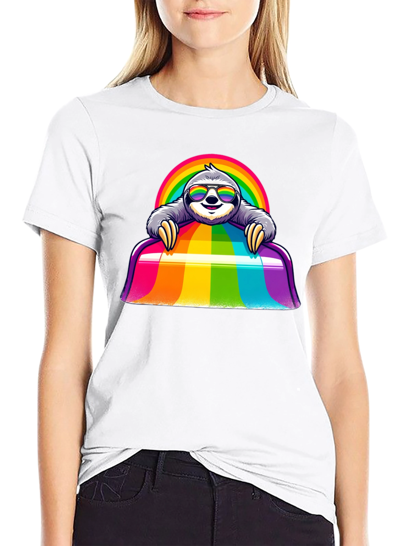 Rainbow Sloth T-Shirt - Prideful & Cute!