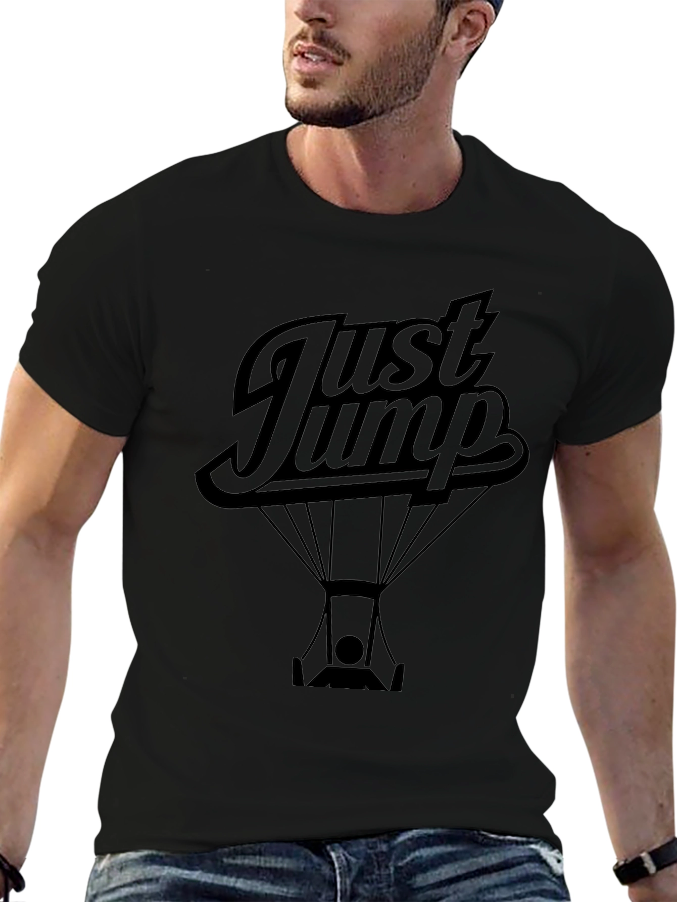 Just Jump Black Graphic Tee
