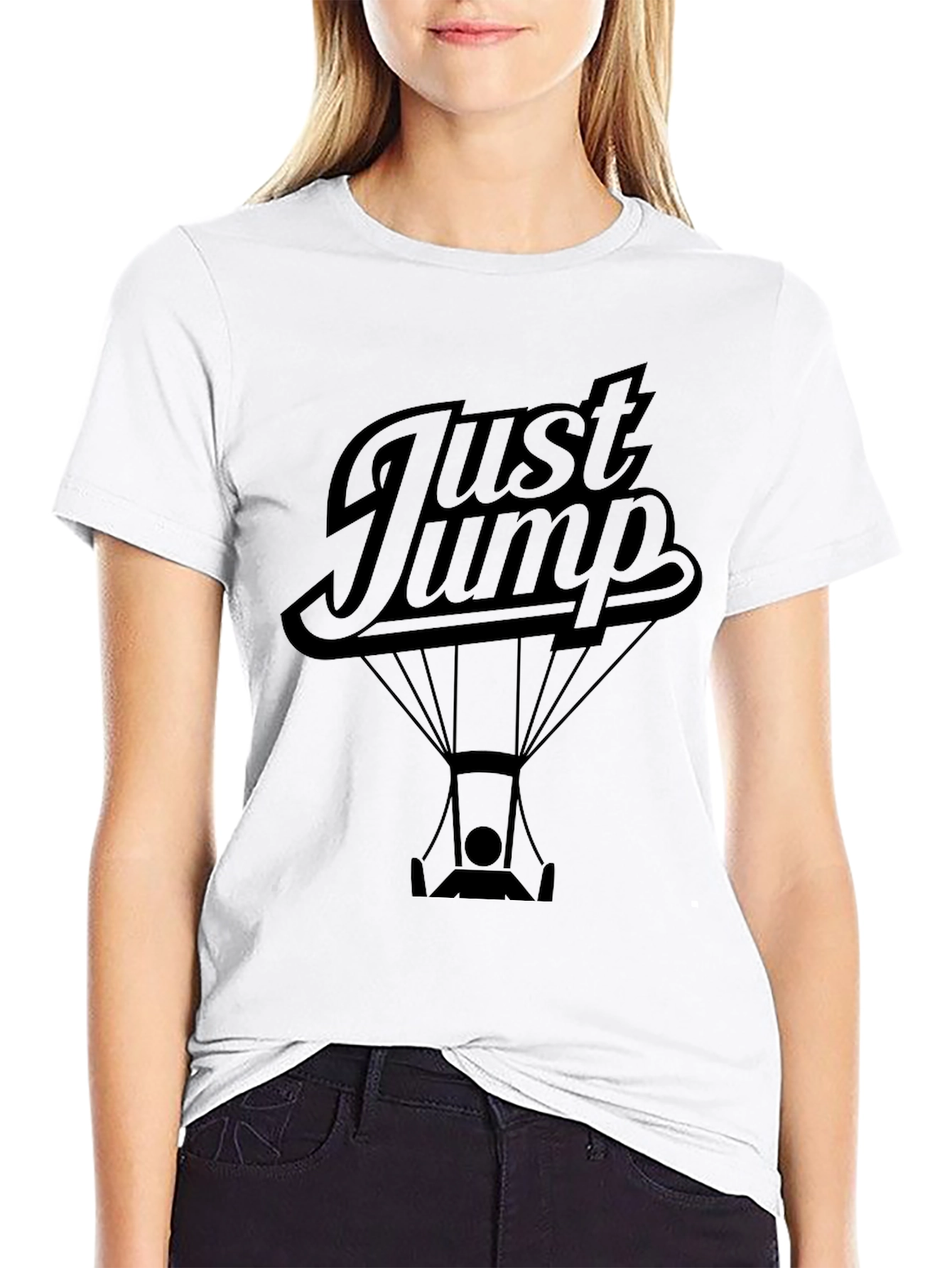 Just Jump Black Graphic Tee