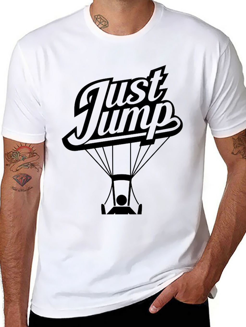 Just Jump Black Graphic Tee