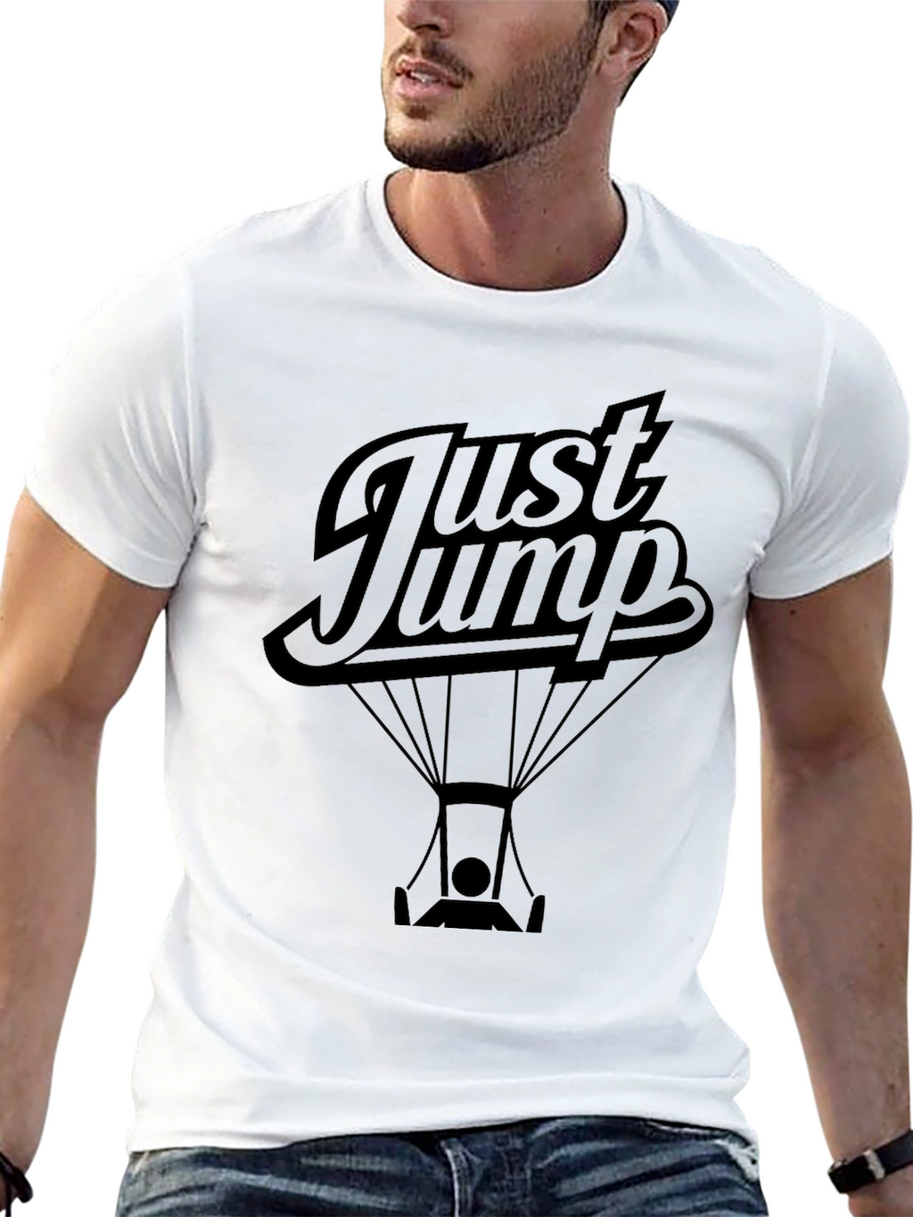 Just Jump Black Graphic Tee
