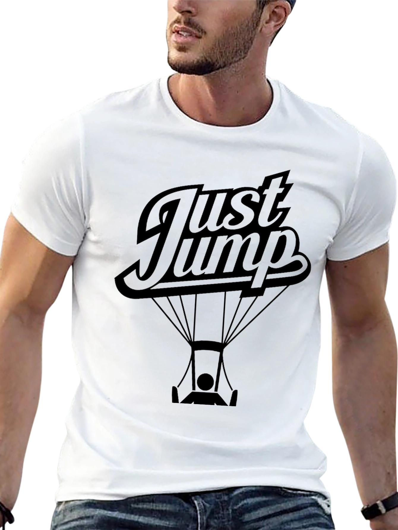 Just Jump Black Graphic Tee