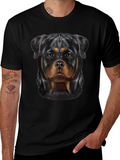 Rottweiler Dog Graphic Tee - Black T-Shirt