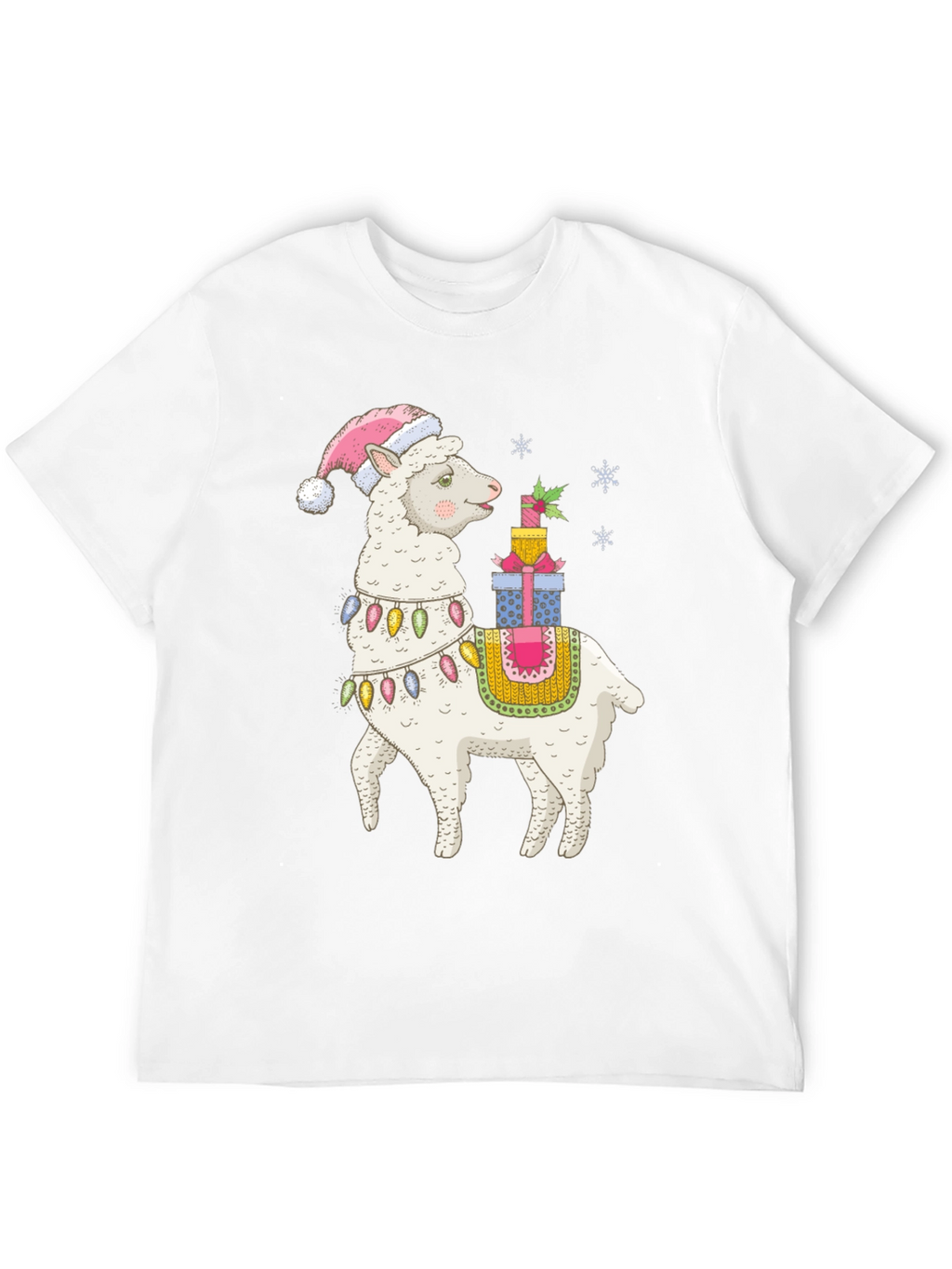 Festive Llama Holiday T-Shirt - Cute Christmas Design