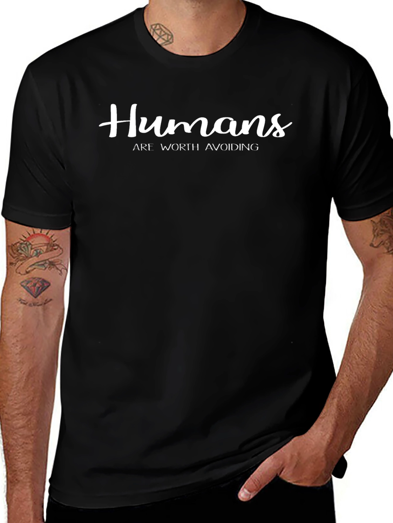Humans Are Worth Avoiding Funny Graphic Tee