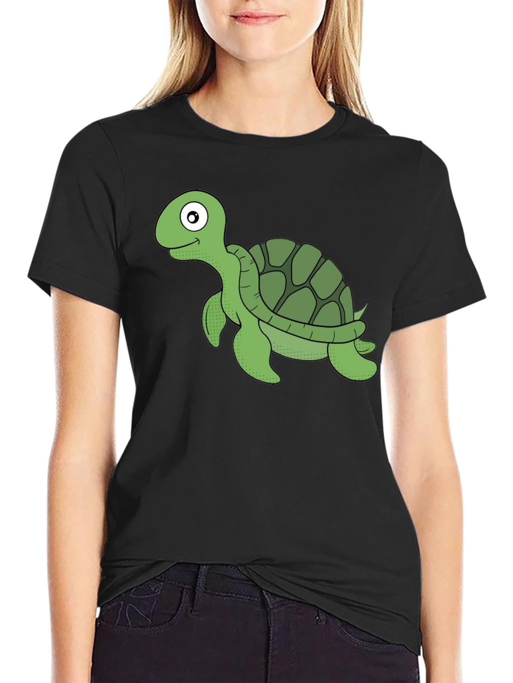 Turtle Graphic T-Shirt - Black Casual Tee