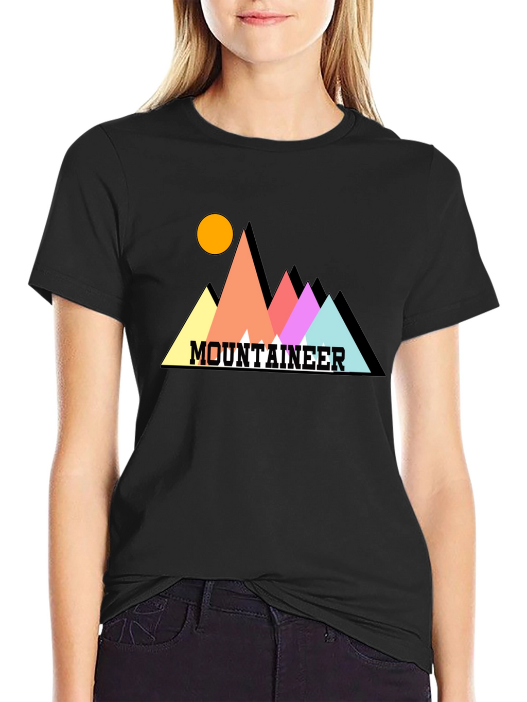 Mountaineer Graphic Tee - Stylish Black Cotton T-Shirt