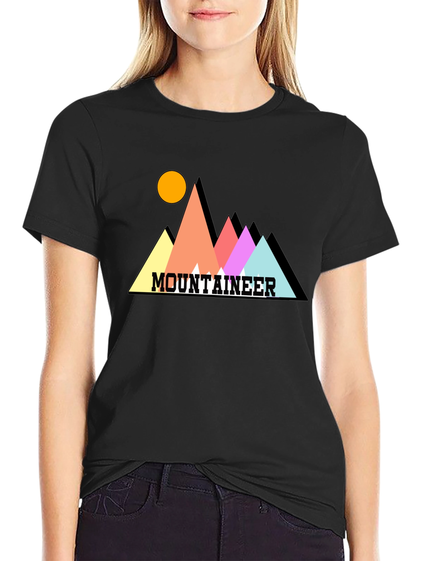 Mountaineer Graphic Tee - Stylish Black Cotton T-Shirt