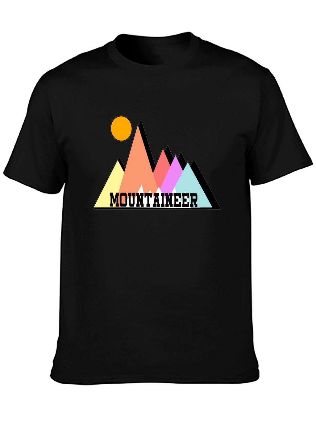 Mountaineer Graphic Tee - Stylish Black Cotton T-Shirt