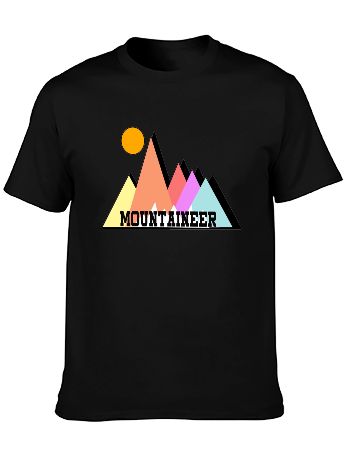 Mountaineer Graphic Tee - Stylish Black Cotton T-Shirt