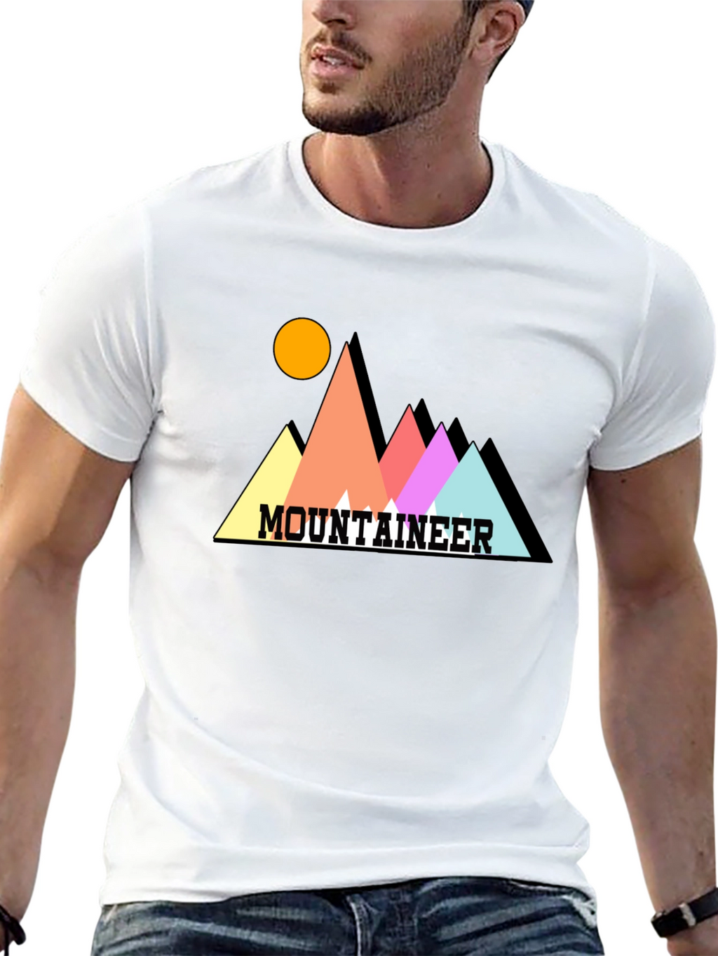 Mountaineer Graphic Tee - Stylish Black Cotton T-Shirt
