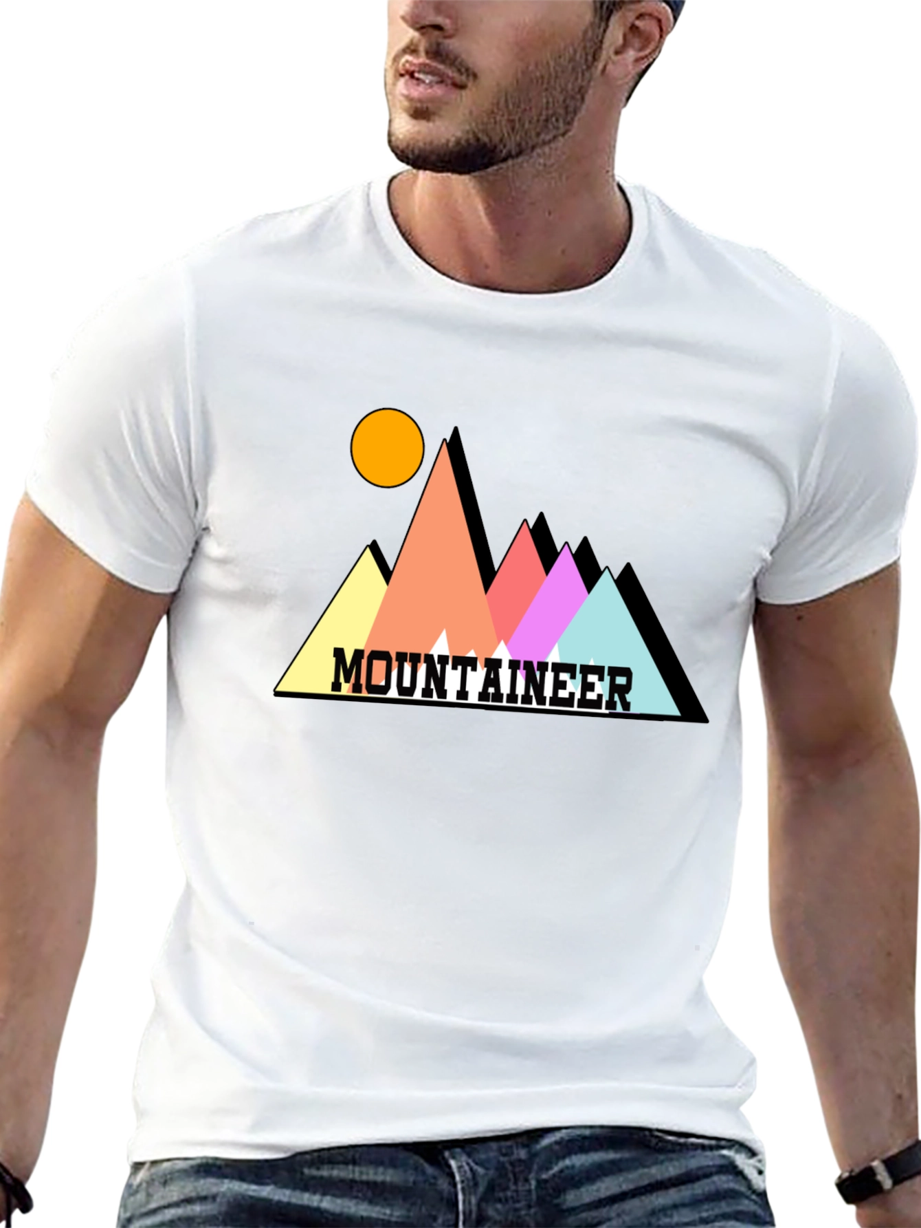 Mountaineer Graphic Tee - Stylish Black Cotton T-Shirt