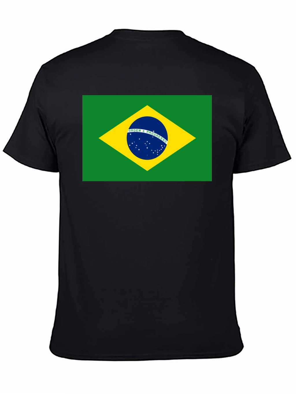 Brazil Flag T-Shirt - Black Cotton Tee