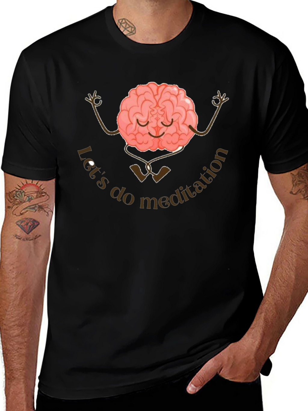 Meditation Brain Graphic T-Shirt
