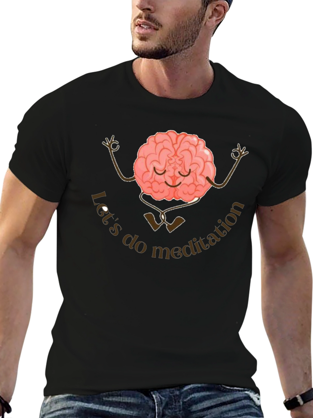 Meditation Brain Graphic T-Shirt