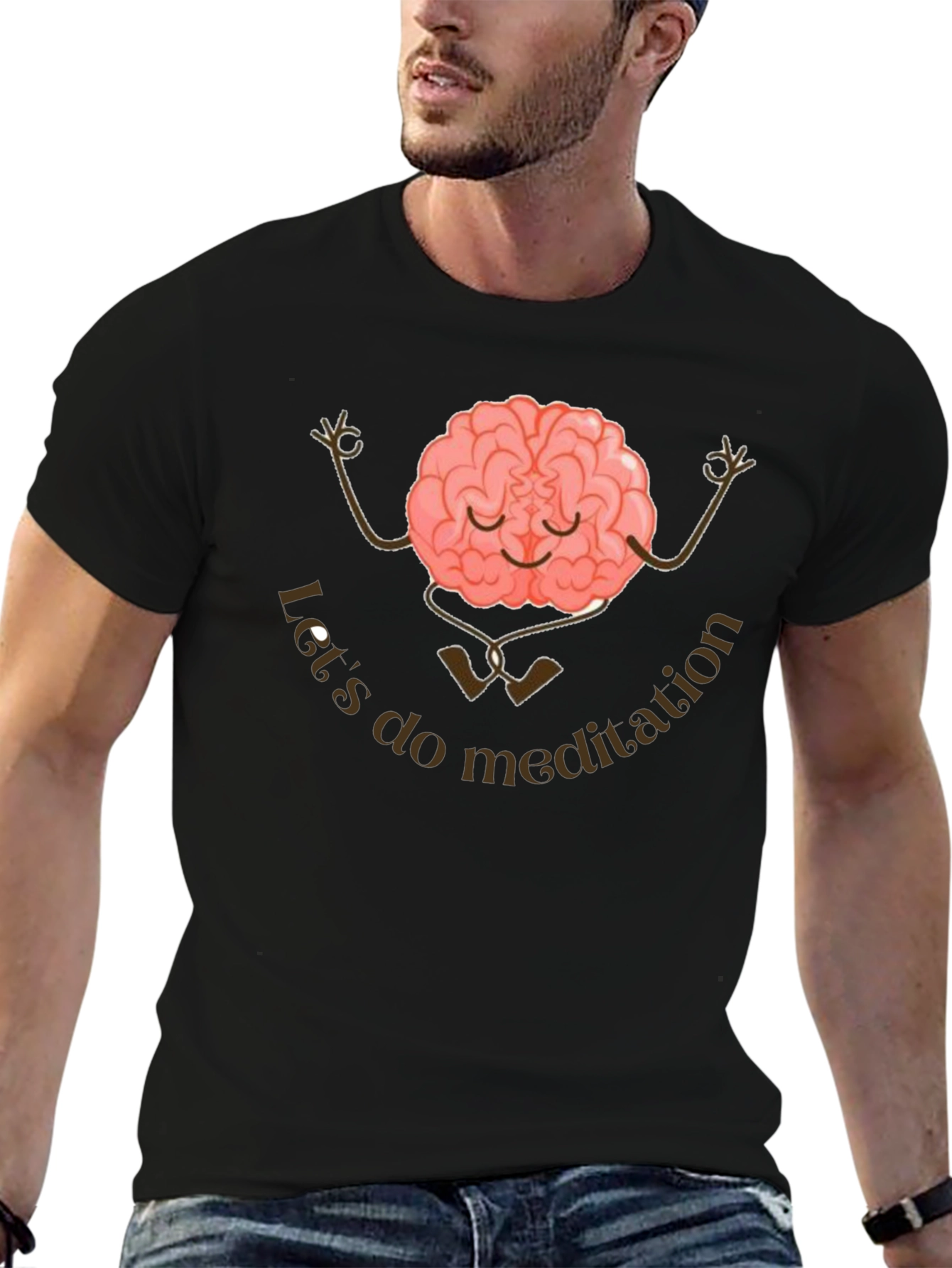 Meditation Brain Graphic T-Shirt