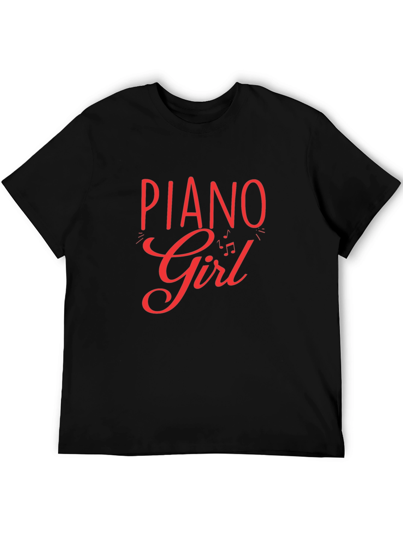 Piano Girl Black T-Shirt