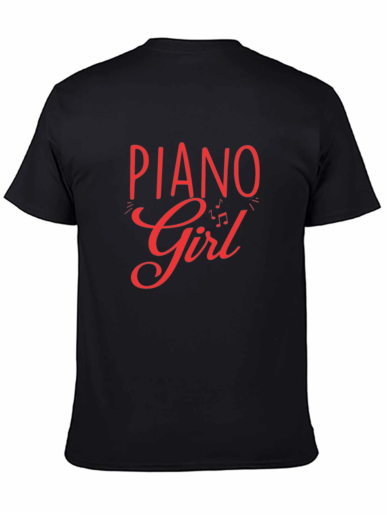Piano Girl Black T-Shirt