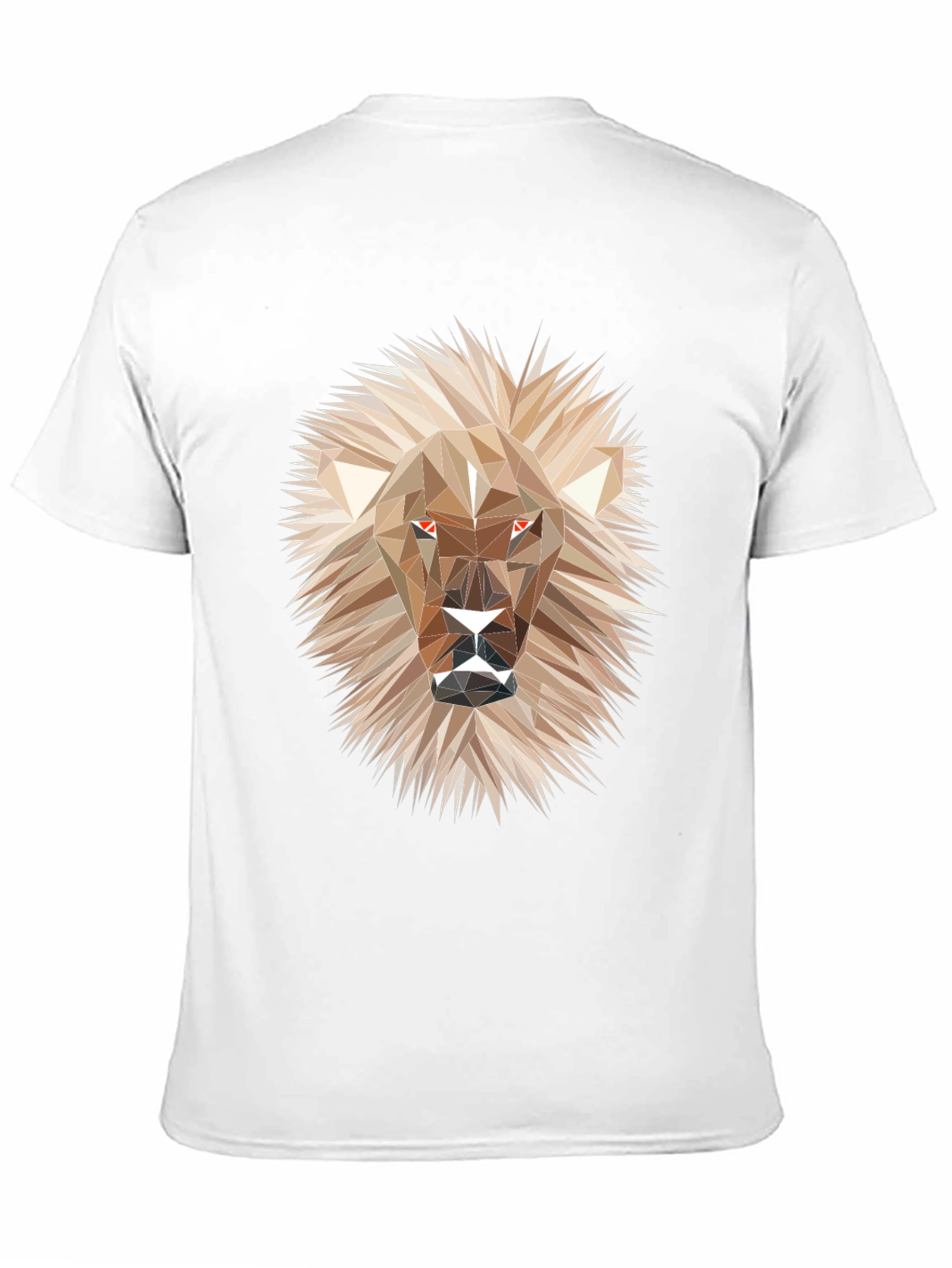 Geometric Lion Graphic Tee - Stylish Mens Black T-Shirt