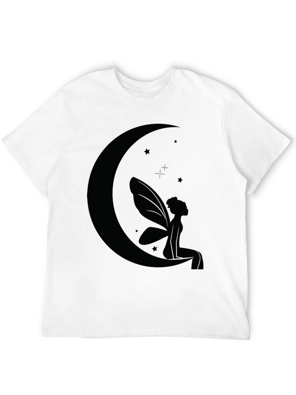 Moon Fairy Graphic Tee - Black Cotton Comfort