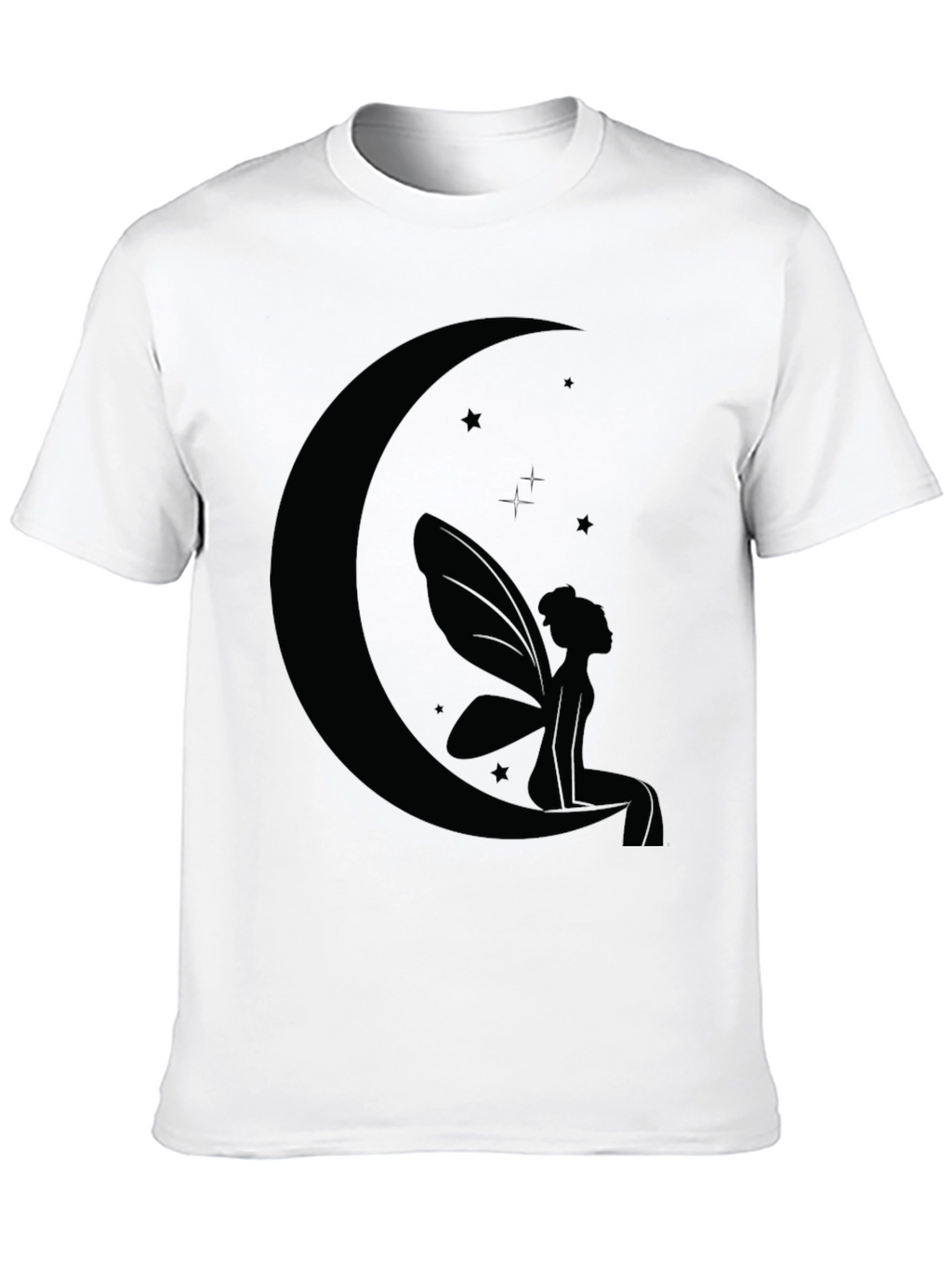 Moon Fairy Graphic Tee - Black Cotton Comfort