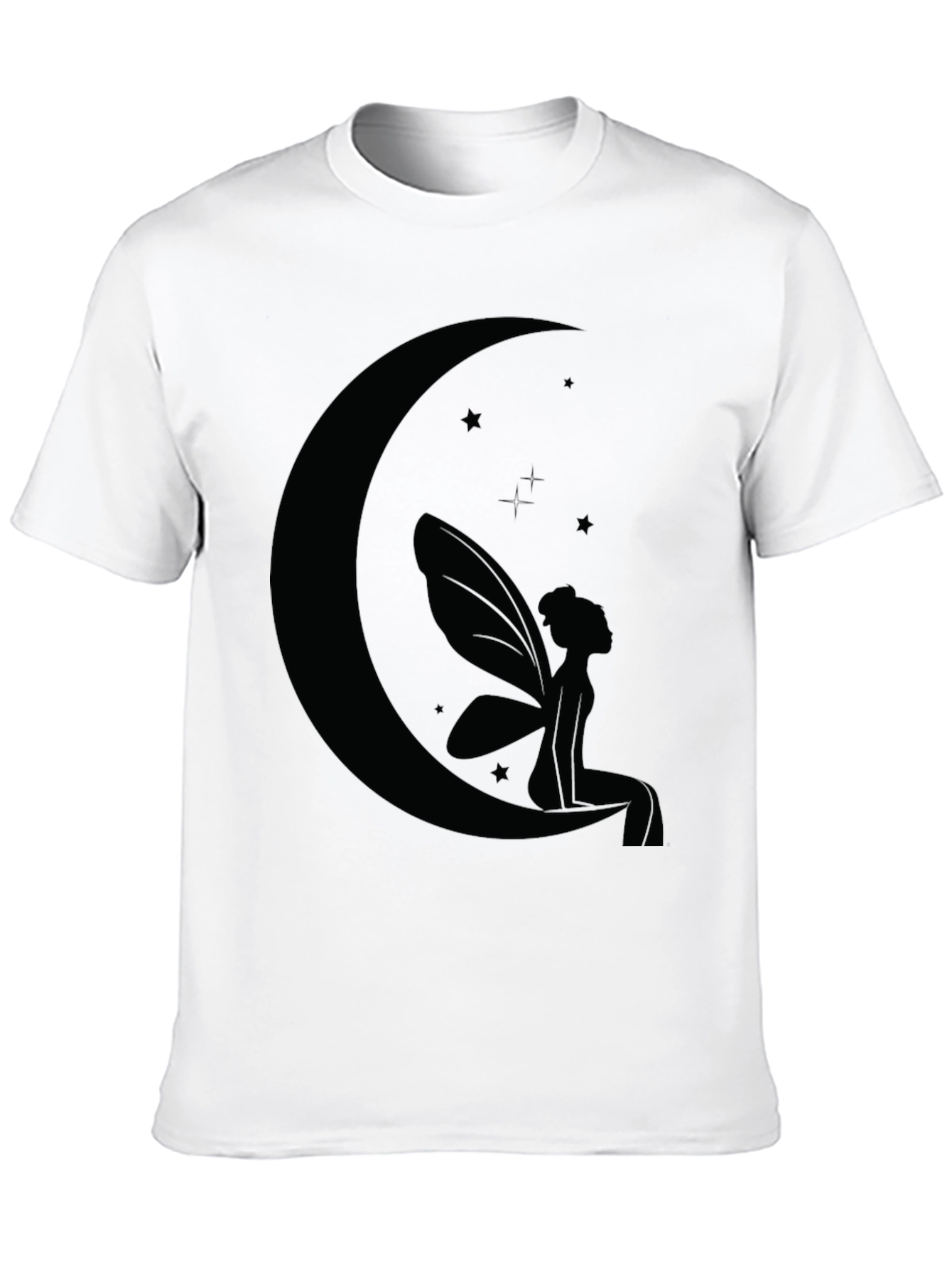 Moon Fairy Graphic Tee - Black Cotton Comfort