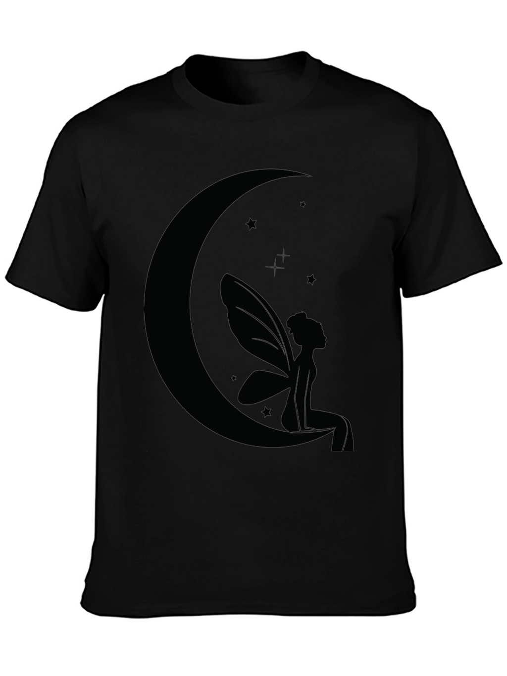 Moon Fairy Graphic Tee - Black Cotton Comfort