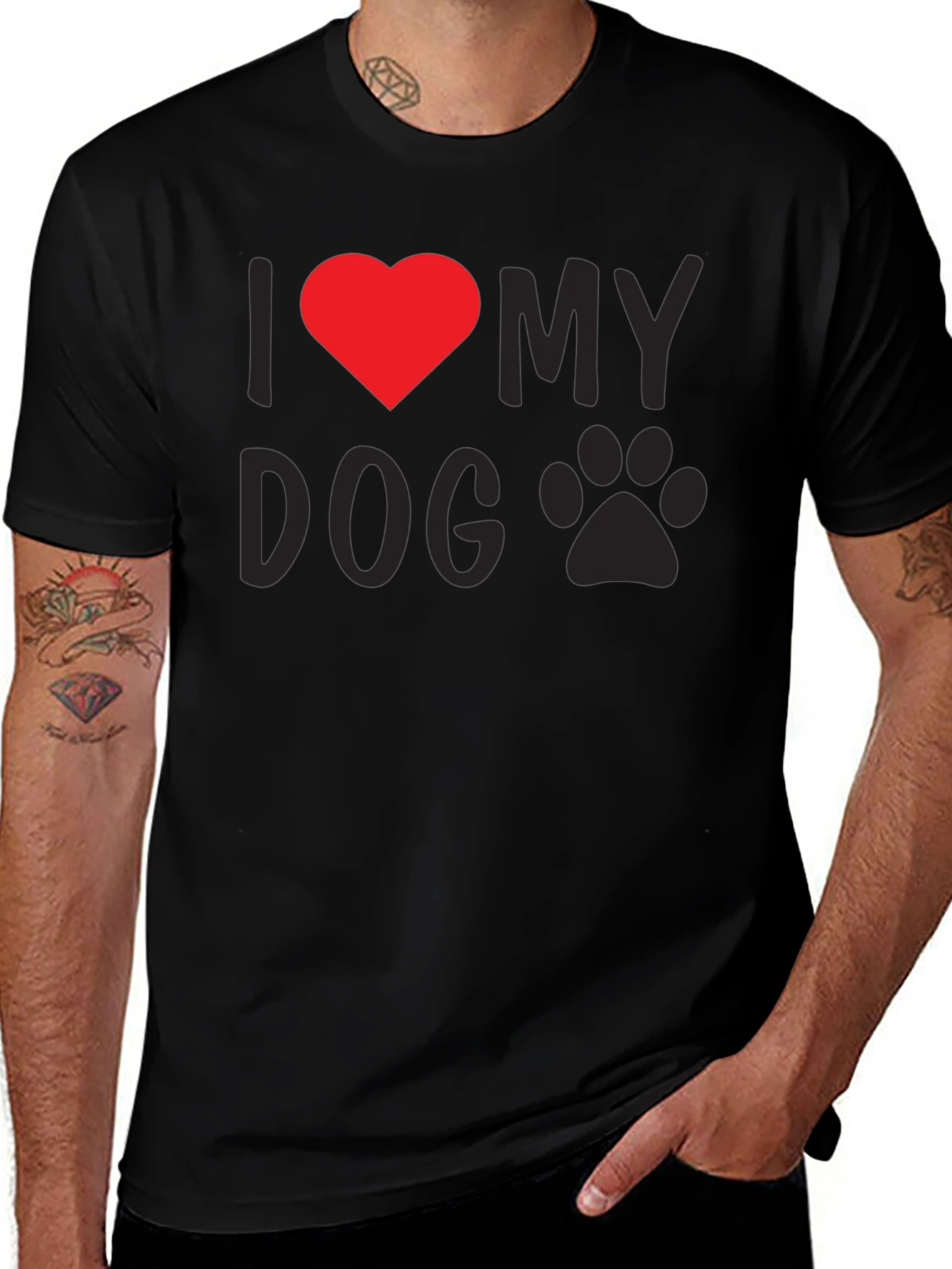 I Heart My Dog T-Shirt - Black