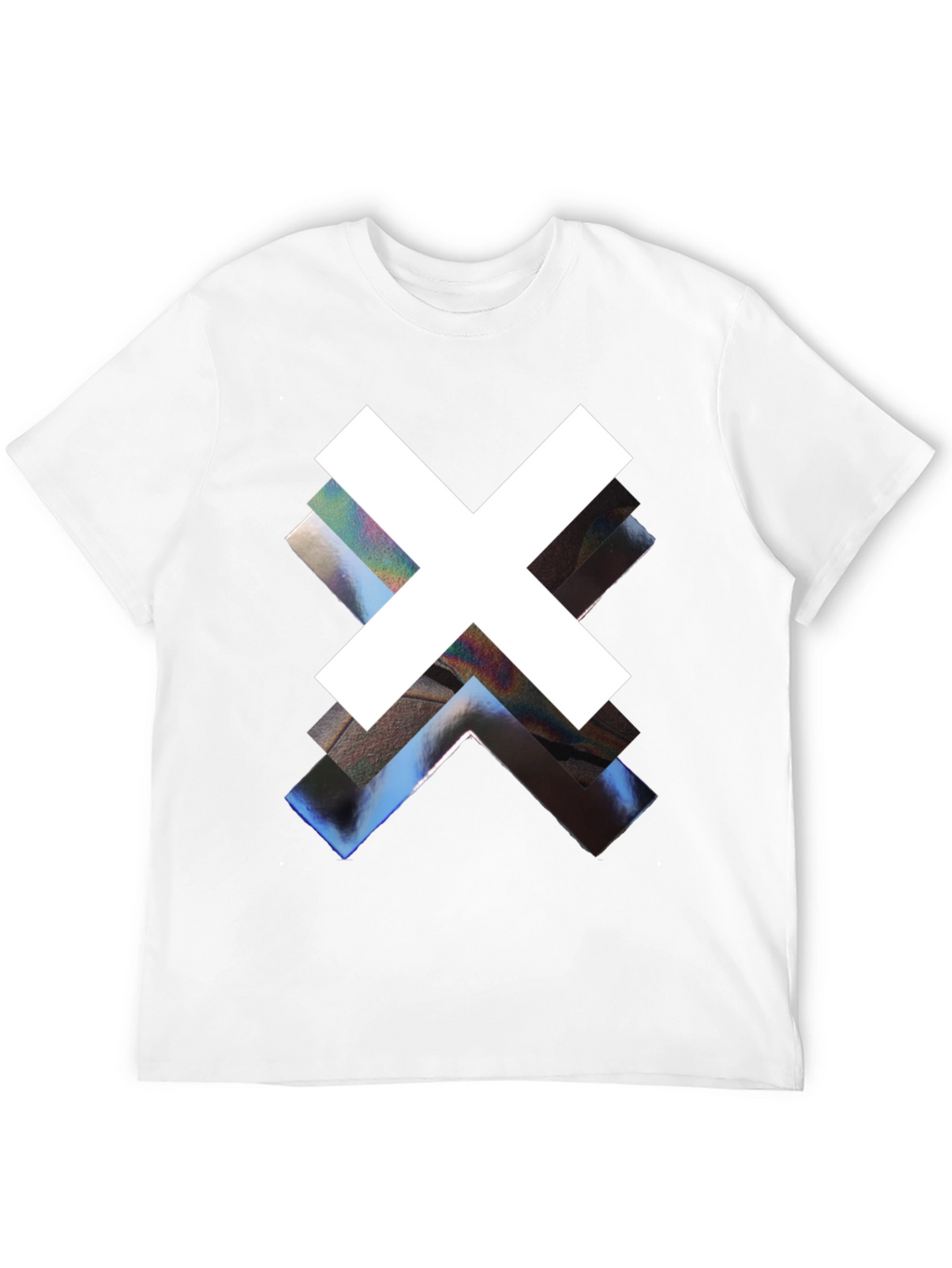 Abstract Graphic Print Black Crew Neck Tee