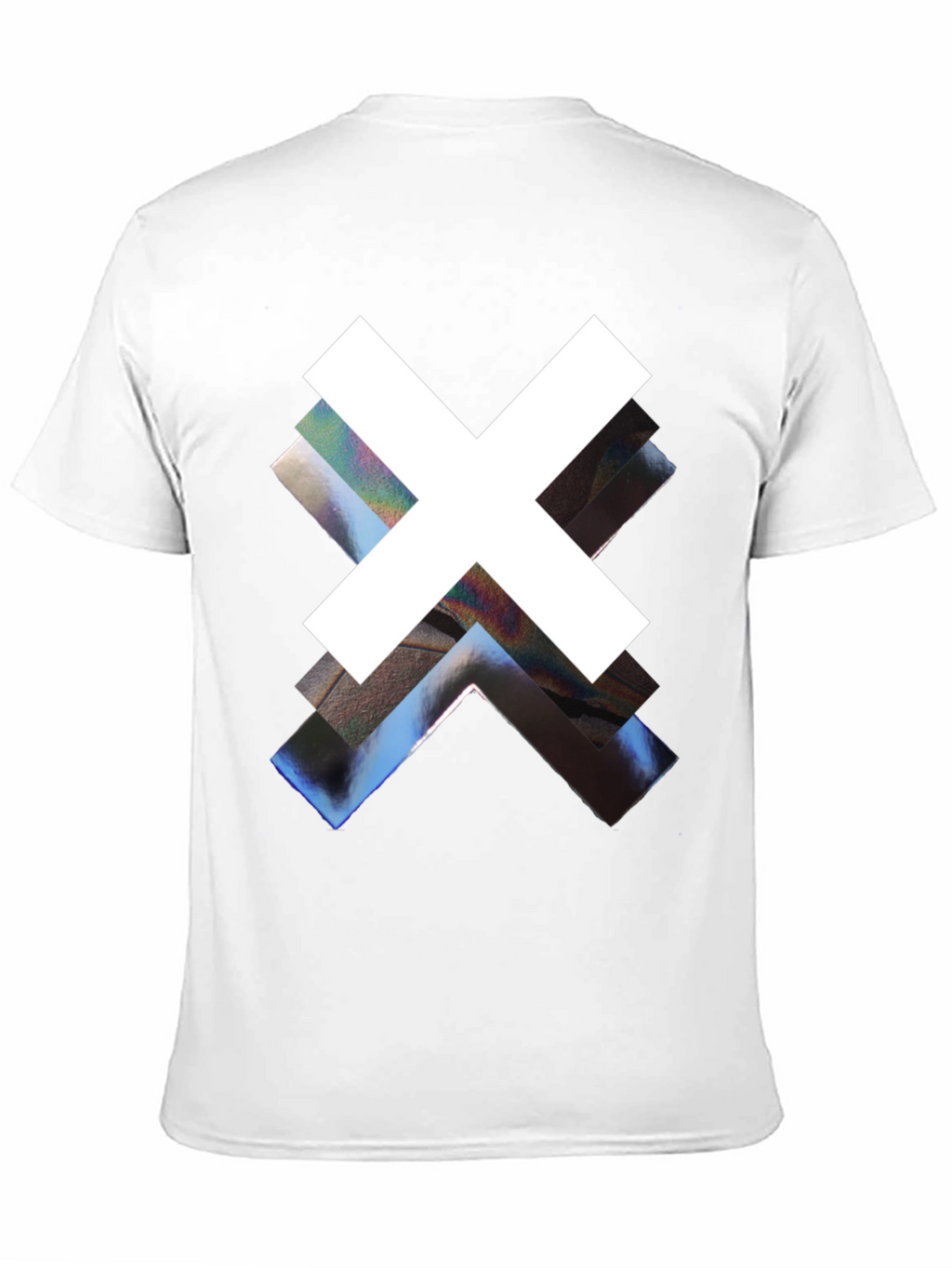 Abstract Graphic Print Black Crew Neck Tee