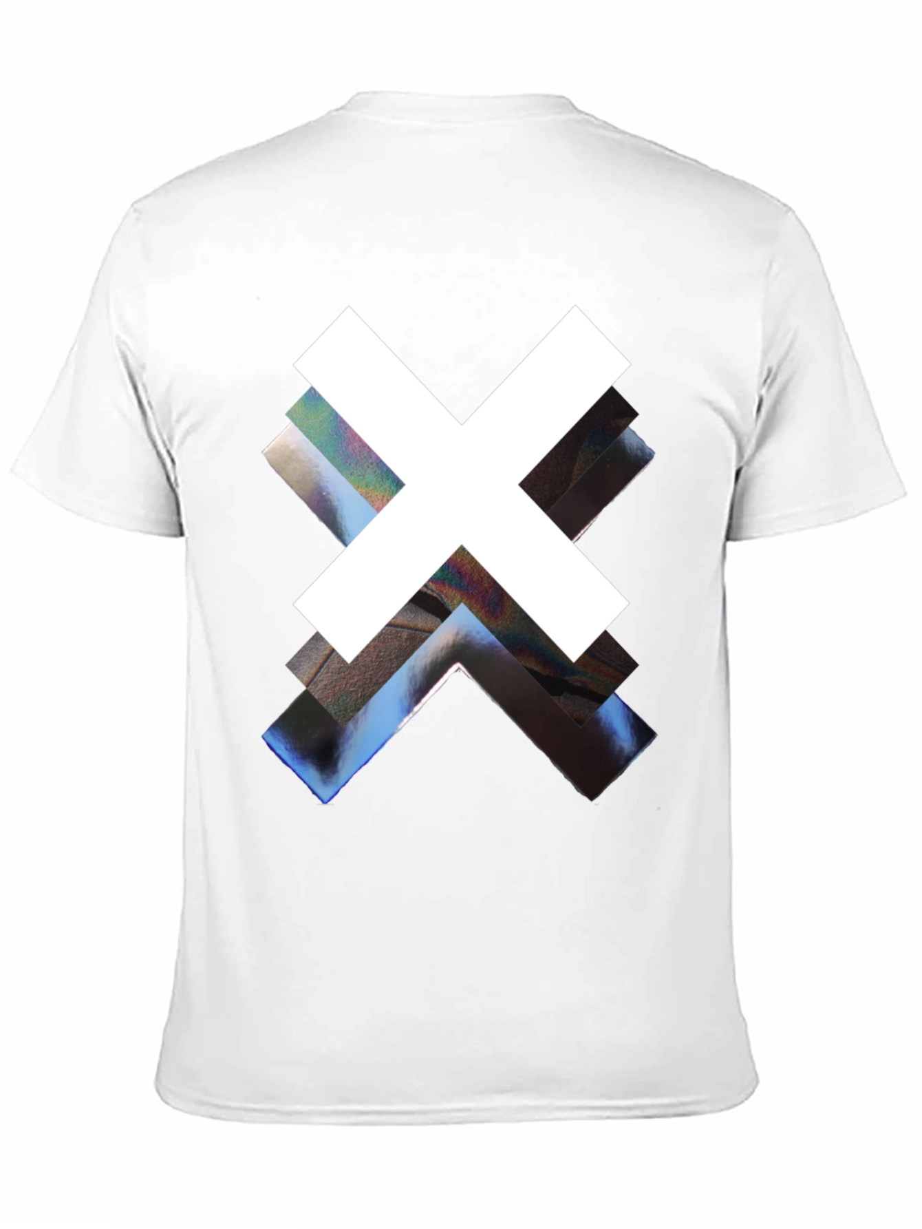 Abstract Graphic Print Black Crew Neck Tee