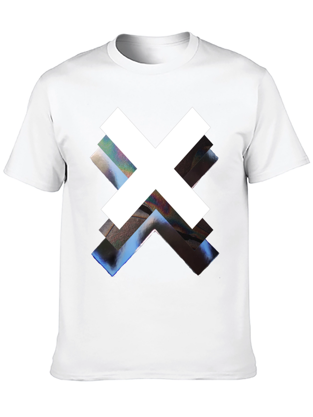 Abstract Graphic Print Black Crew Neck Tee