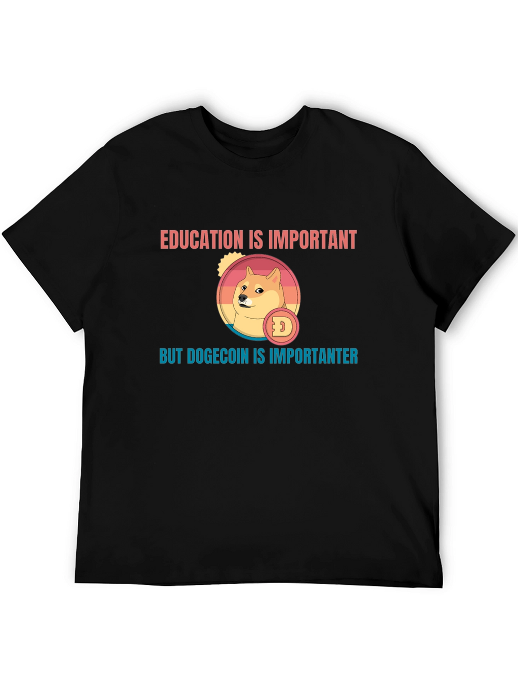 Education vs. Dogecoin T-Shirt