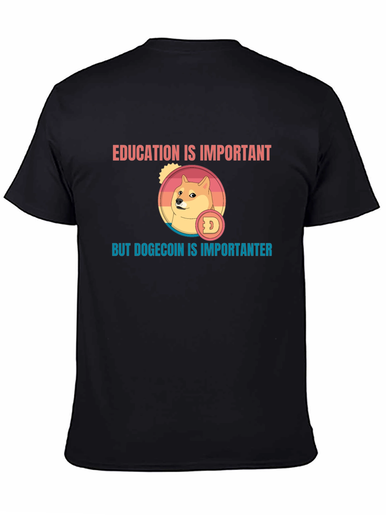 Education vs. Dogecoin T-Shirt