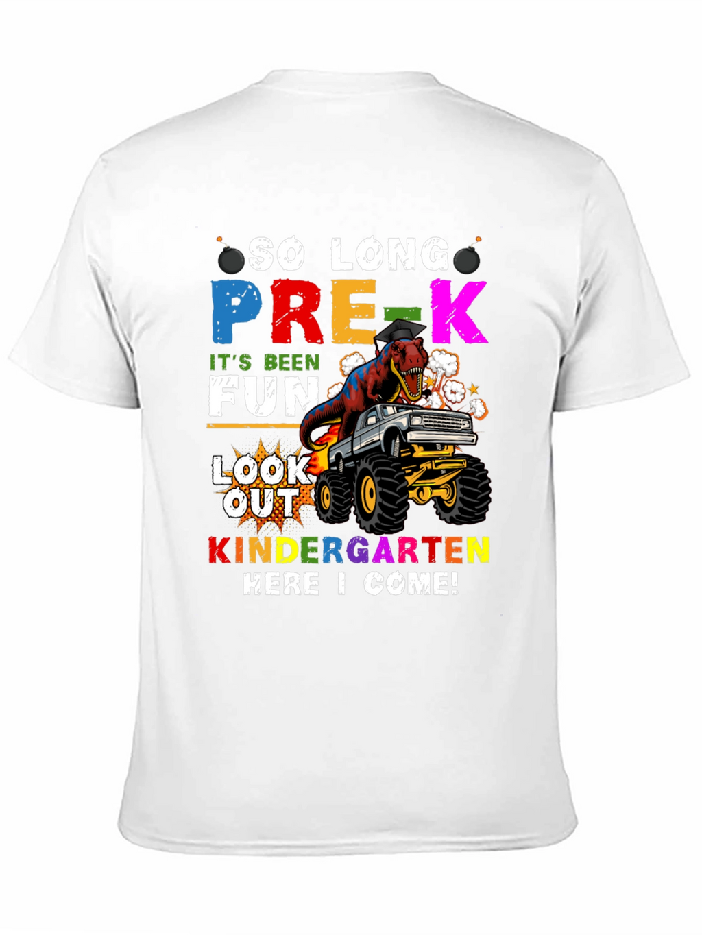 So Long Pre-K T-Rex Monster Truck Graduation Tee