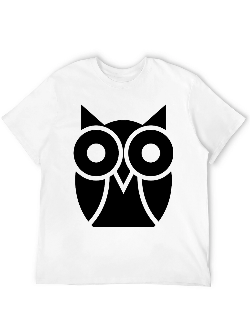 Abstract Owl Graphic Tee - Classic Black Cotton T-Shirt
