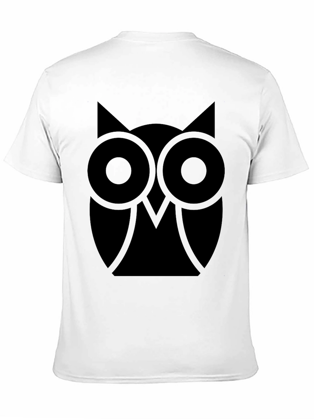 Abstract Owl Graphic Tee - Classic Black Cotton T-Shirt