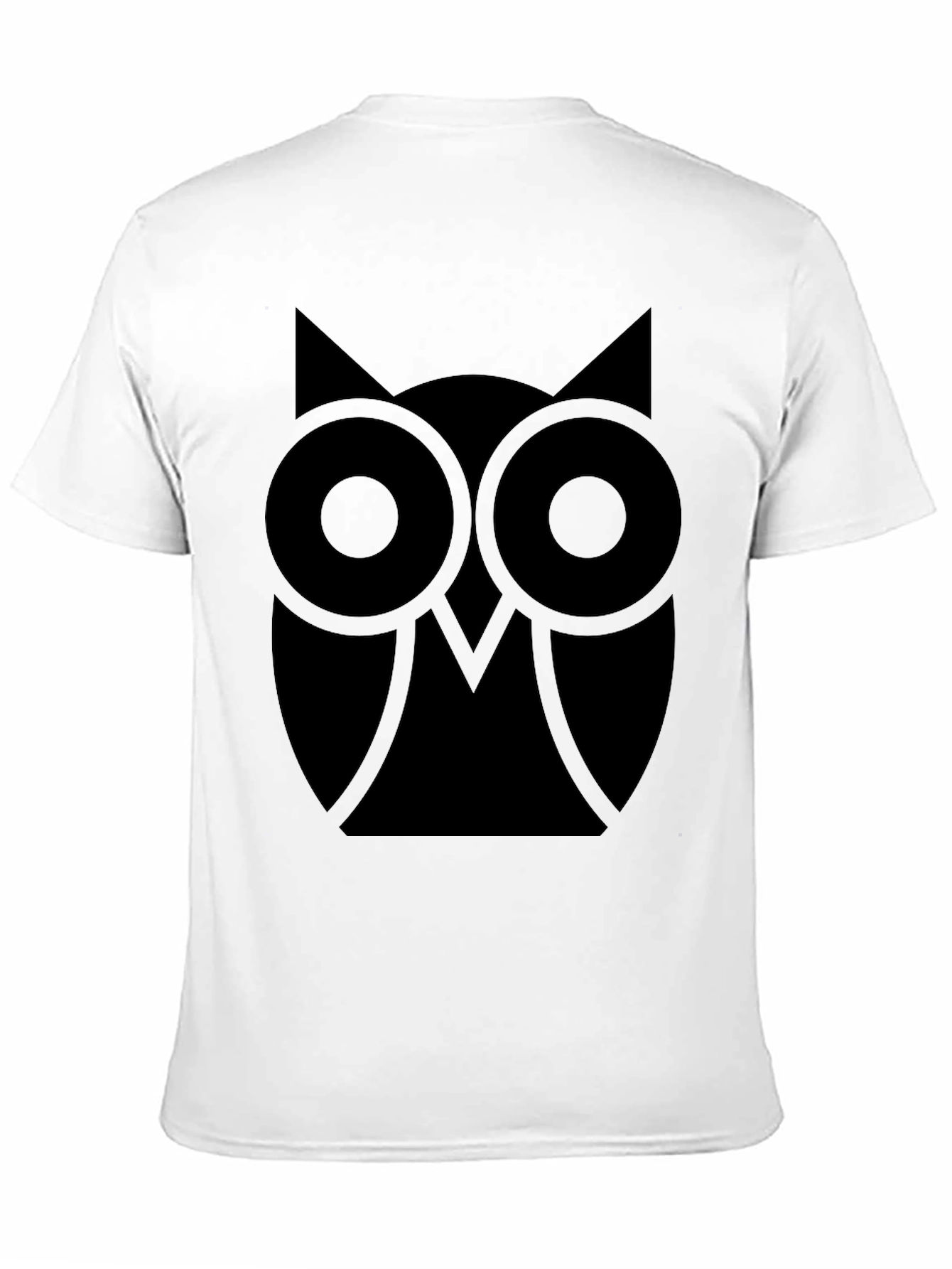 Abstract Owl Graphic Tee - Classic Black Cotton T-Shirt