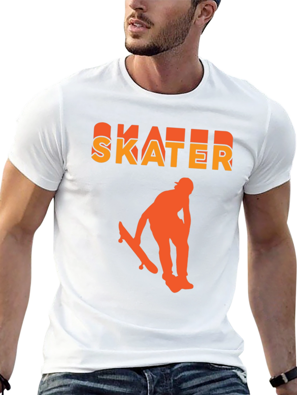 Skater Graphic T-Shirt - Black Bold Design