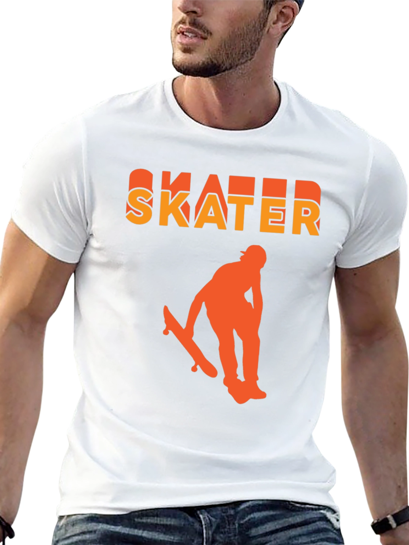 Skater Graphic T-Shirt - Black Bold Design