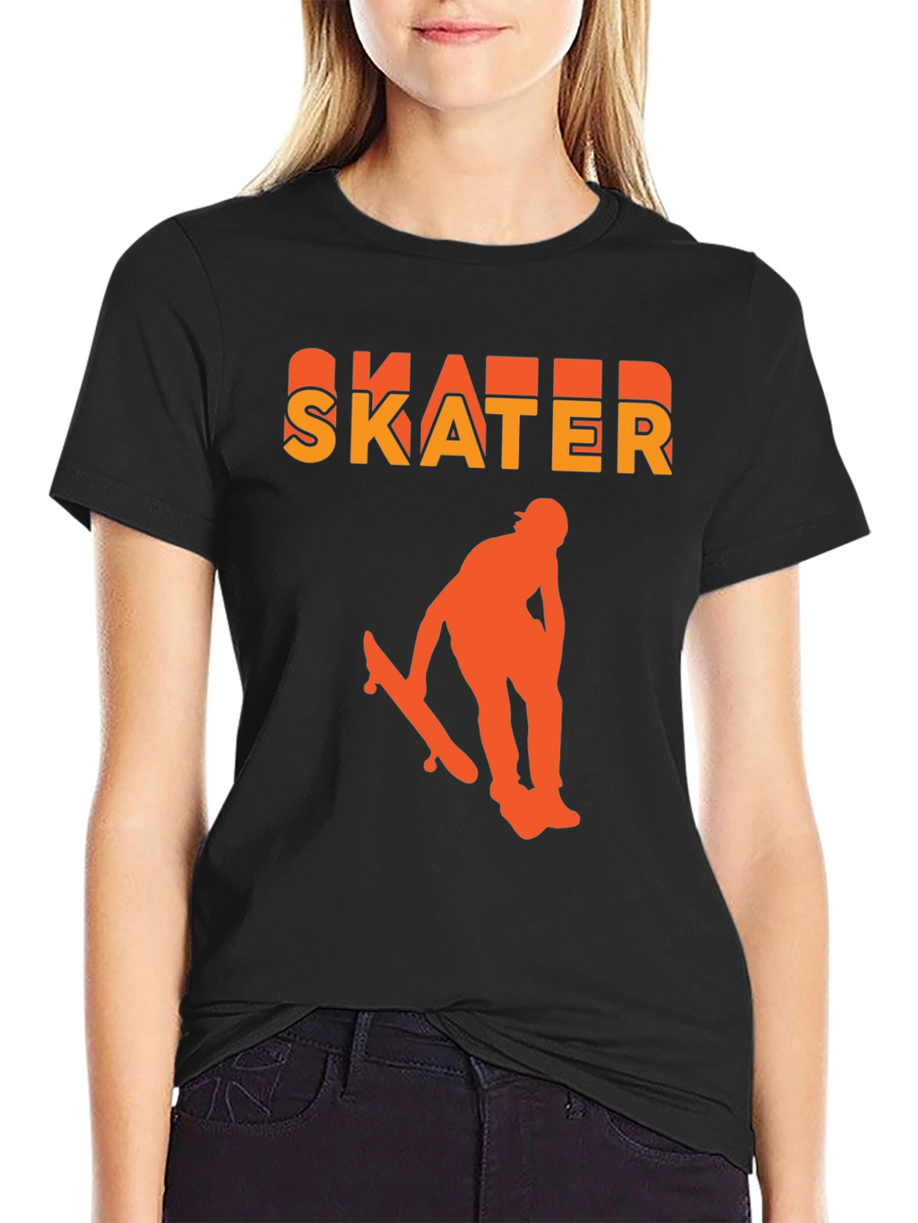 Skater Graphic T-Shirt - Black Bold Design