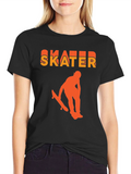 Skater Graphic T-Shirt - Black Bold Design