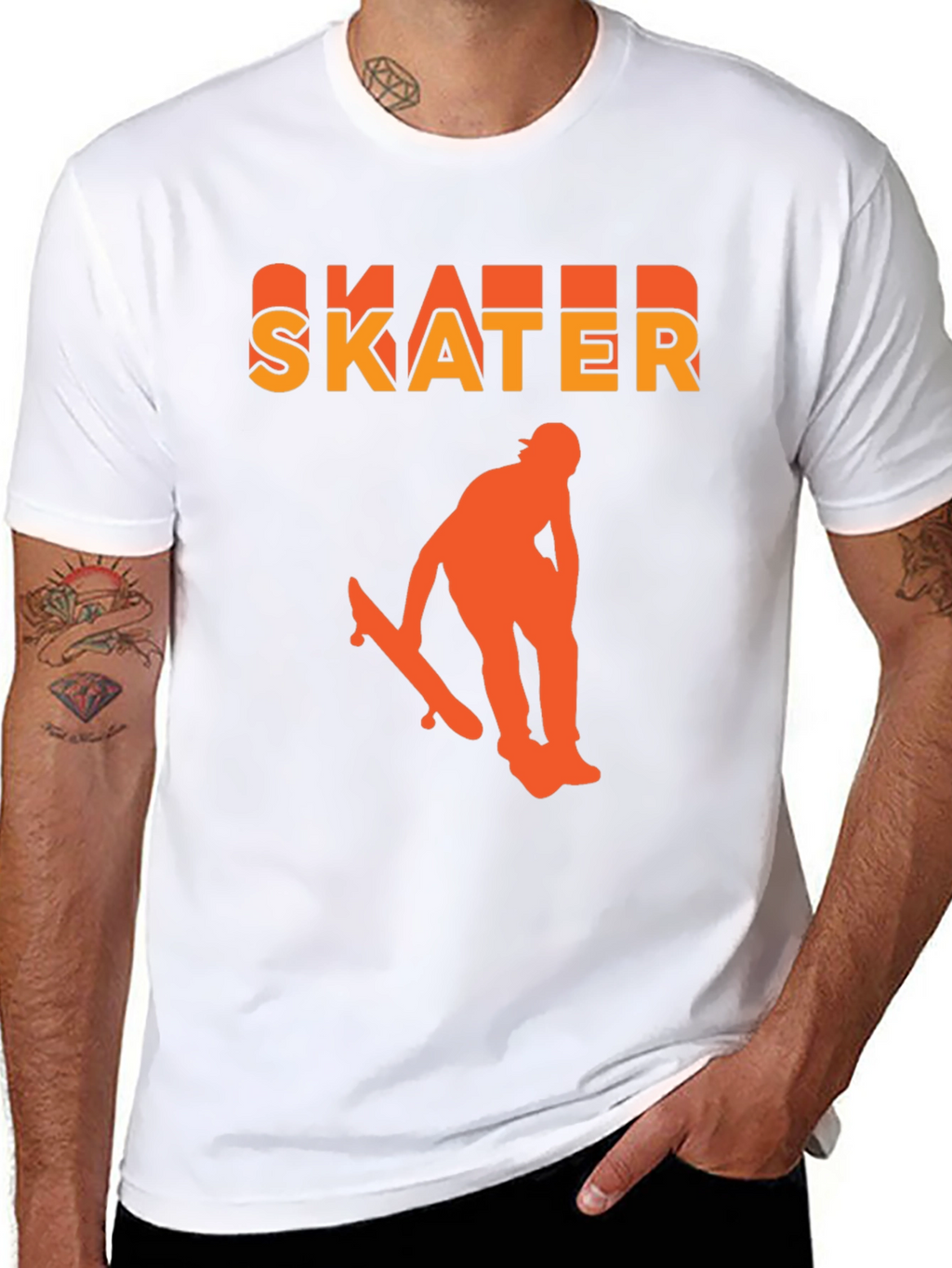 Skater Graphic T-Shirt - Black Bold Design