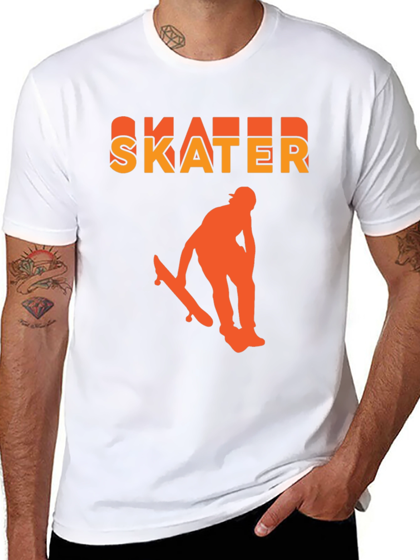 Skater Graphic T-Shirt - Black Bold Design